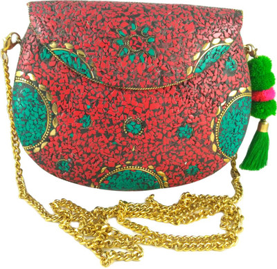 

HP Women Red Metal Sling Bag