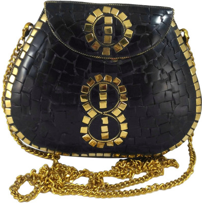 

HP Women Black Metal Sling Bag