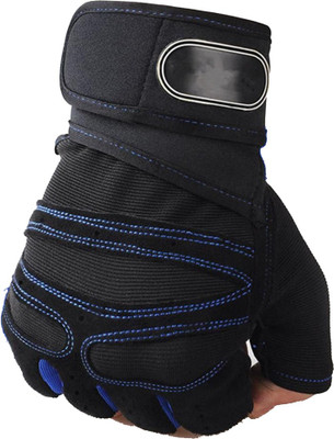 

GymWar Gym Gloves Weight Lifting Wrist Support Gym & Fitness Gloves (Free Size, Blue), Black;blue