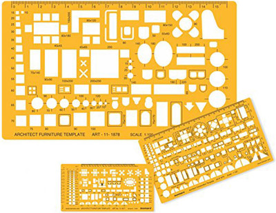 

Isomars Set Of - 3 Architect and Furniture Stencil(Pack of 3, Engraved & Printing)