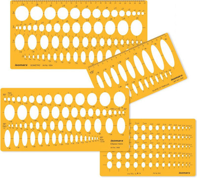 

Isomars Ellipses Templates Combo - Set 0f 4 Stencil(Pack of 4, Engraved & Printing)