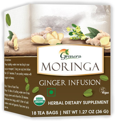

Grenera MORINGA GINGER TEA Ginger Herbal Tea Bags Box(36 g)