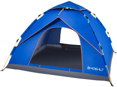 

KOBALT ® Basics 4 Season Double Door Automatic Camping Tent for 4 Persons (Sapphire Blue) Tent - For Camping and outdoor hiking(Blue)
