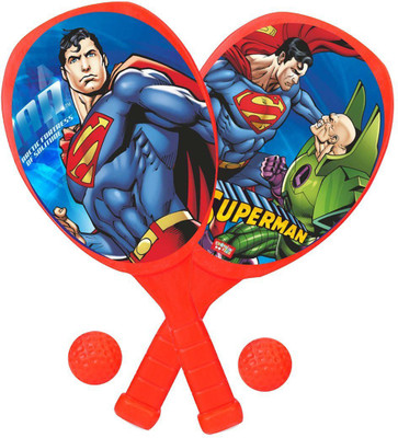 

Superman 2 Plastic Racket & Balls Set Badminton Kit Tennis Racquet