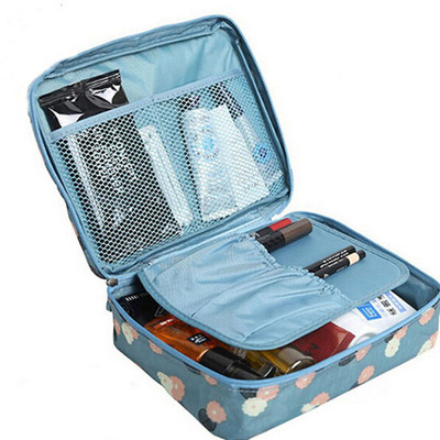 

ROYALDEAL Cosmetic Pouch(Blue), Blue printed