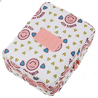 

Expeditious Toiletry Bag Wash Bag Multi function Cosmetic Bag Portable Makeup Pouch Waterproof Travel Organizer Bag (white flower) Travel Toiletry Kit(White)
