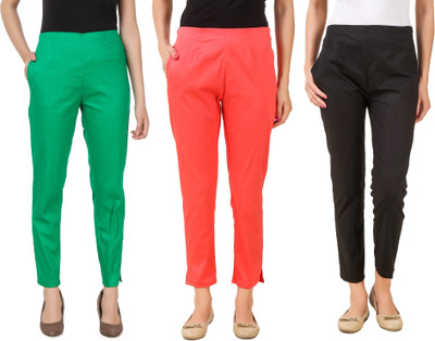 Q-Rious Regular Fit Women Green, Black, Pink Trousers