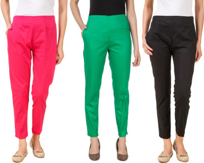 Q-Rious Regular Fit Women Green, Black, Pink Trousers