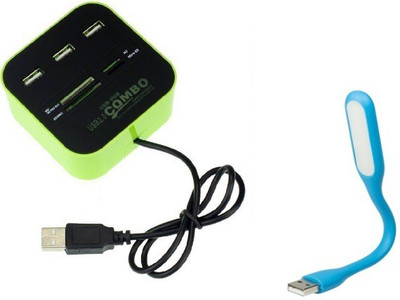 

durReey Set of Multi connectivity USB Hub with Ultra Flexible Emergency Led E5BU USB Hub, Led Light(Blue, Green)
