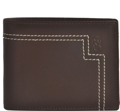 

Second Skin Men Brown Genuine Leather Wallet(10 Card Slots)