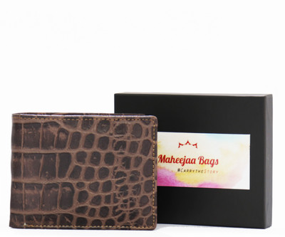 

maheejaa Men Brown Genuine Leather Wallet(10 Card Slots)