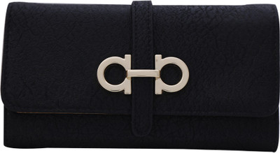 

Bee fashionable Women Black Artificial Leather Wrist Wallet(12 Card Slots), Trendy black