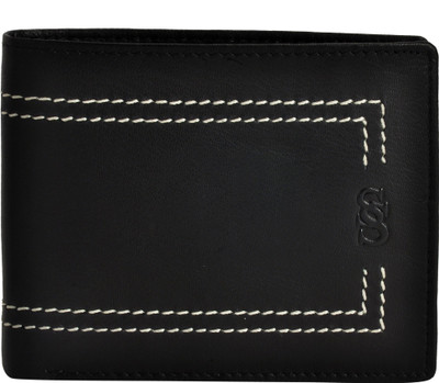 

Second Skin Men Black Genuine Leather Wallet(10 Card Slots)