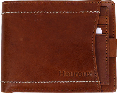 

HEUREUX Men Brown Genuine Leather Wallet(5 Card Slots)