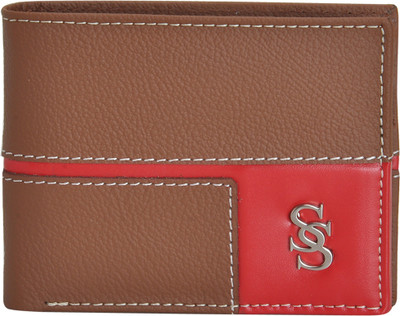 

Second Skin Men Orange Genuine Leather Wallet(10 Card Slots)