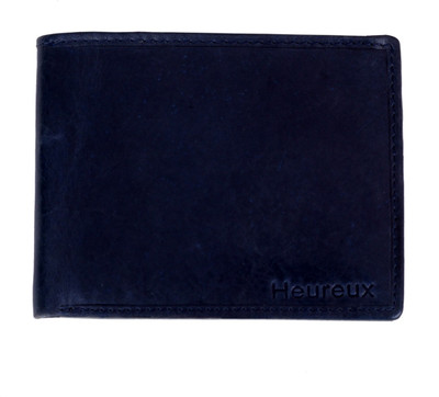 

HEUREUX Men Blue Genuine Leather Wallet(5 Card Slots)