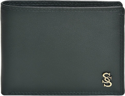 

Second Skin Men Green Genuine Leather Wallet(10 Card Slots)
