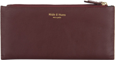 

Hide & Hues Women Maroon Genuine Leather Wallet(16 Card Slots), Burgundy