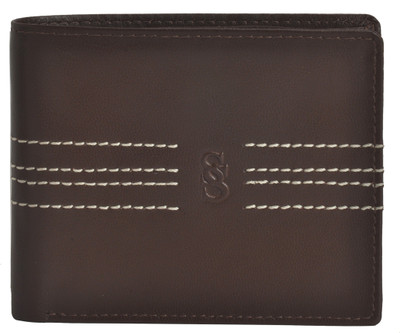 

Second Skin Men Brown Genuine Leather Wallet(10 Card Slots)