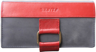 

ABYS Women Blue, Red Genuine Leather Wallet(11 Card Slots), Blue;tan