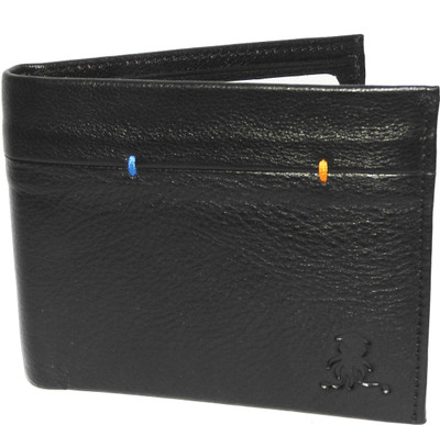 

Squid Blue Men Black Genuine Leather Wallet(7 Card Slots)