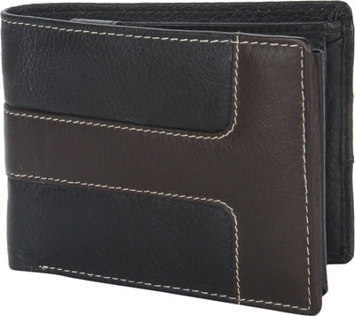 Hide & Hues Men Black Genuine Leather Wallet(3 Card Slots)