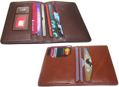 

Peacock Mundkar Boys Multicolor Artificial Leather Wrist Wallet(7 Card Slots), Tan