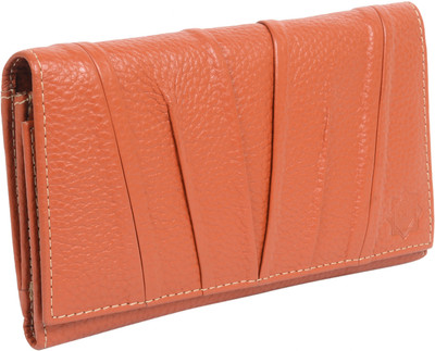 

GoLeather Women Orange Genuine Leather Wallet(16 Card Slots)