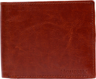

HEUREUX Men Brown Genuine Leather Wallet(5 Card Slots)