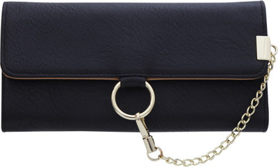 Cidky Women Black Artificial Leather Wallet(10 Card Slots), Trendy black