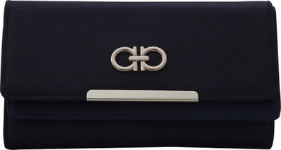

Cidky Women Black Artificial Leather Wallet(8 Card Slots), Dark blue