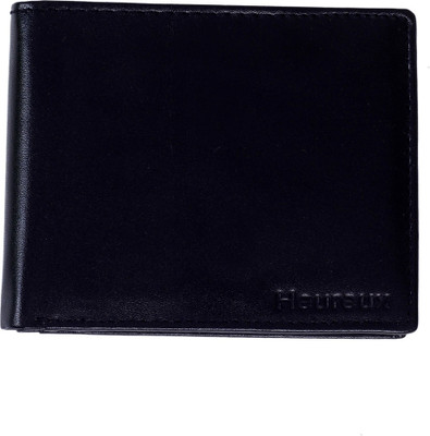 

HEUREUX Men Black Genuine Leather Wallet(5 Card Slots)