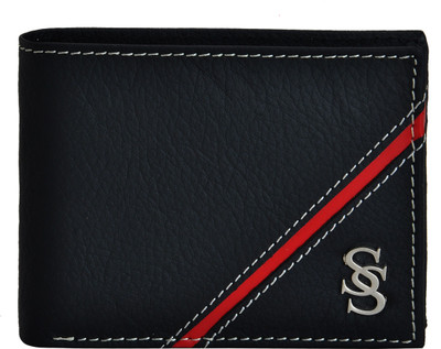 

Second Skin Men Black Genuine Leather Wallet(10 Card Slots)