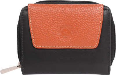 

GoLeather Women Black, Orange Genuine Leather Wallet(5 Card Slots)