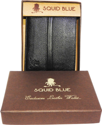 

Squid Blue Men Black Genuine Leather Wallet(6 Card Slots)