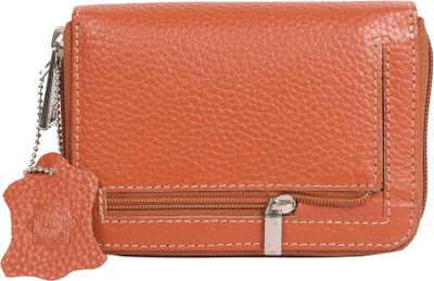 

GoLeather Women Orange Genuine Leather Wallet(8 Card Slots)