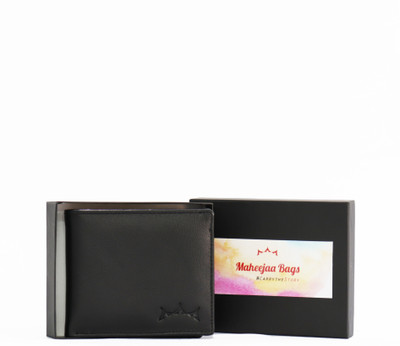 

Maheejaa Men Black Genuine Leather Wallet(8 Card Slots)