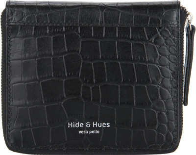 

Hide & Hues Women Black Genuine Leather Wallet(10 Card Slots)