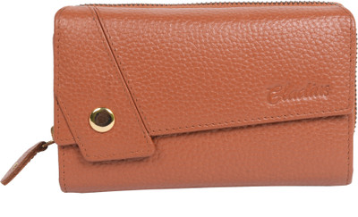 

GoLeather Women Tan Genuine Leather Wallet(11 Card Slots)