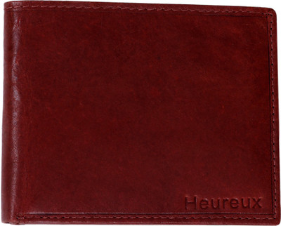 

HEUREUX Men Brown Genuine Leather Wallet(5 Card Slots)