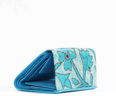 

Maheejaa Women Blue Genuine Leather Wallet(11 Card Slots), Vibrant blue