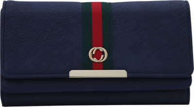 

Bee Fashionable Women Blue Artificial Leather Wrist Wallet(8 Card Slots), Dark blue
