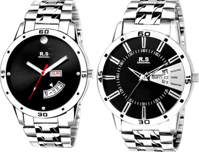 

R S Original RSO-4072 DAY AND DATE BLACK WATCH FOR MEN Watch - For Men