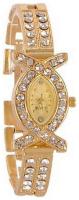 

Shree Enterprise Golden Color Ovel Shape Watch - For Girls