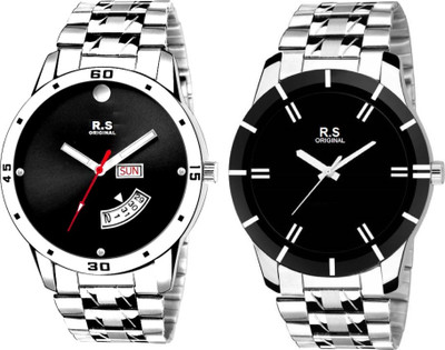

R S Original RSO-4073 DAY AND DATE BLACK WATCH FOR MEN Watch - For Men