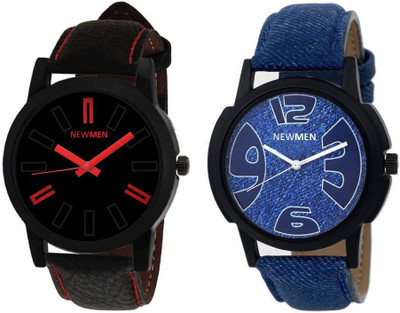 Newman AJ Stylish Simple Black & New Denim BlueDial Analog Watch - Men's & Boys Watch - For Men