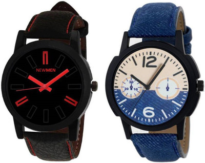 Newman AJ Stylish Simple Black & White & Multi Dial Analog Watch - Men's & Boys Watch - For Men