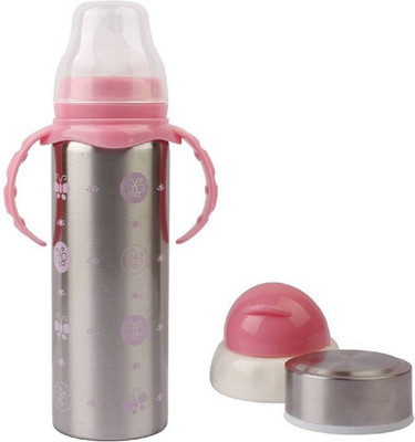

Croox EXCLUSIVE MULTIPURPOSE FEEDING BOTTLE - 240 ml(Silver, Pink)