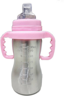 

Croox Baby Feeding Bottle Cum Sipper In Stainless Steel Pink - 290 Ml - 290 ml(Silver)