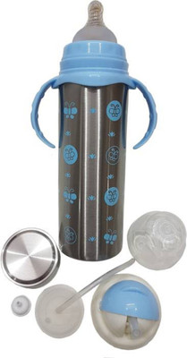 

Croox Baby Feeding Bottle in Stainless Steel with Thermal Insulation 4 months - 2 years - 180 ml (Blue) - 180 ml(Silver, Blue)